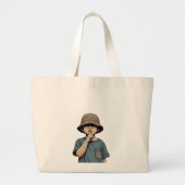 Minimalist Boy Illustration Tote Bag  (Voorkant)