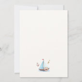 Minimalist Boy Nautical Sailboat Baby shower Bedankkaart (Achterkant)