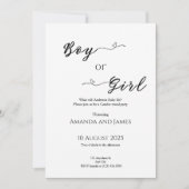 Minimalist Boy or Girl Gender Reveal Kaart (Voorkant)