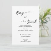 Minimalist Boy or Girl Gender Reveal Kaart (Staand voorkant)