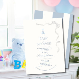 Minimalist Boys Baby shower Invitation Kalligrafie Kaart