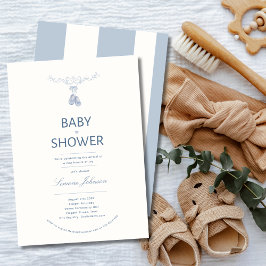 Minimalist Boys Baby shower Invitation Kalligrafie Kaart