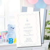 Minimalist Boys Baby shower Invitation Kalligrafie Kaart