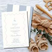 Minimalist Boys Baby shower Invitation Kalligrafie Kaart