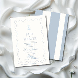 Minimalist Boys Baby shower Invitation Kalligrafie Kaart