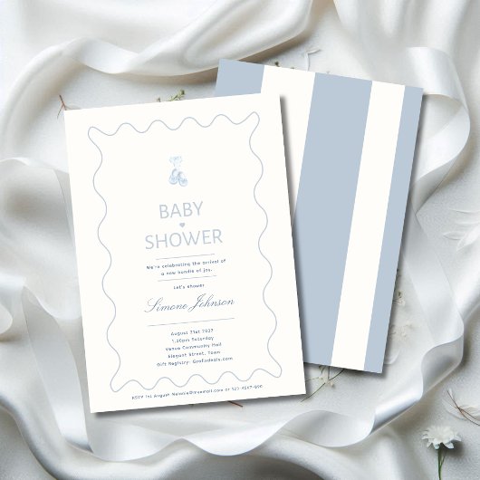 Minimalist Boys Baby shower Invitation Kalligrafie Kaart