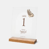 Minimalist Bridal Shower Table Number Frosted Acryl Bord (Hoek)