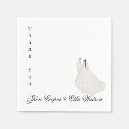 Minimalist Bride and Groom Wedding Illustration Servet