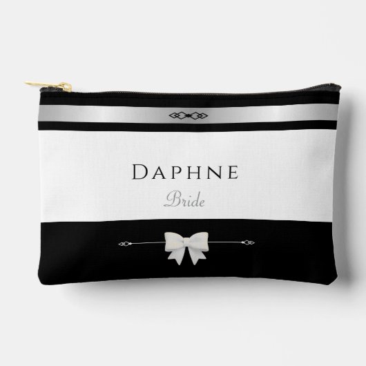 Minimalist Bride Gift | Elegant Typography Makeup Etui (Voorkant)