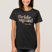 Minimalist Bride Squad Aangepaste Naam Bruidsmeisj T-shirt (Voorkant)
