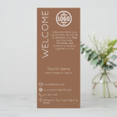 Minimalist Brown Church Connection Card Kaart (Staand voorkant)