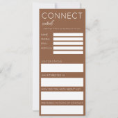 Minimalist Brown Church Connection Card Kaart (Achterkant)