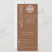 Minimalist Brown Church Connection Card Kaart (Voorkant)