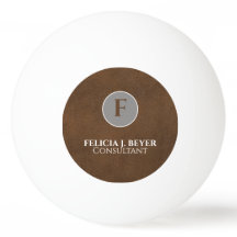 Minimalist Brown Custom Name Ping Pong Ball Gift