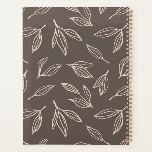 Minimalist Brown Foliage  Planner (Achterkant)