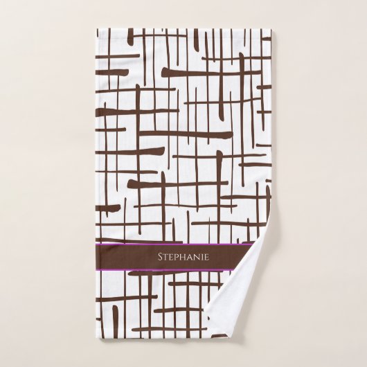 Minimalist Brown Linework Personalized | Dink Well Handdoek (Handdoek)