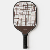 Minimalist Brown Linework Personalized | Dink Well Pickleball Paddle (Voorkant)