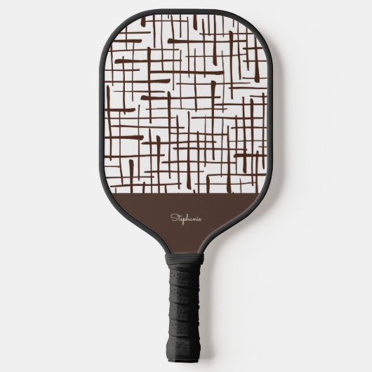 Minimalist Brown Linework Personalized | Dink Well Pickleball Paddle (Achterkant)