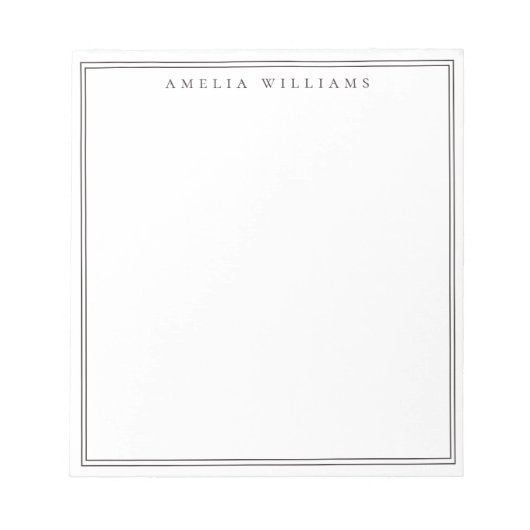 Minimalist Brown Monogram Two Border Notitieblok (Voorkant)