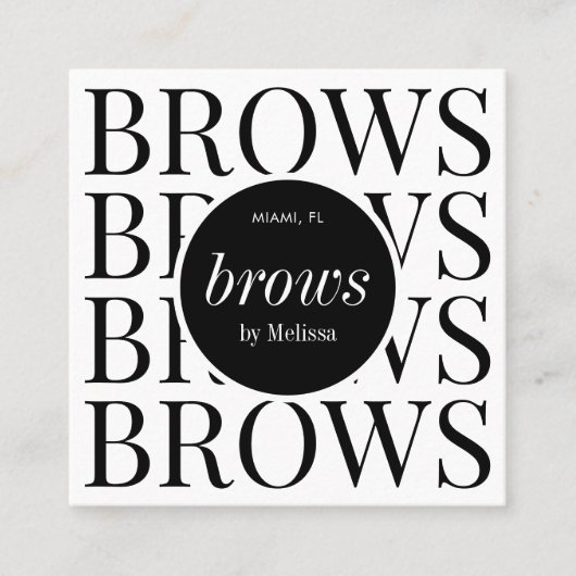 Minimalist Brows Microblading Elegant Salon Foto Vierkante Visitekaartje (Voorkant)