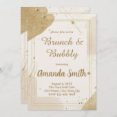 Minimalist Brunch & Bubbly Invitation – Neutral Kaart (Voorkant / Achterkant)