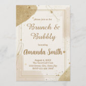 Minimalist Brunch & Bubbly Invitation – Neutral Kaart (Voorkant)