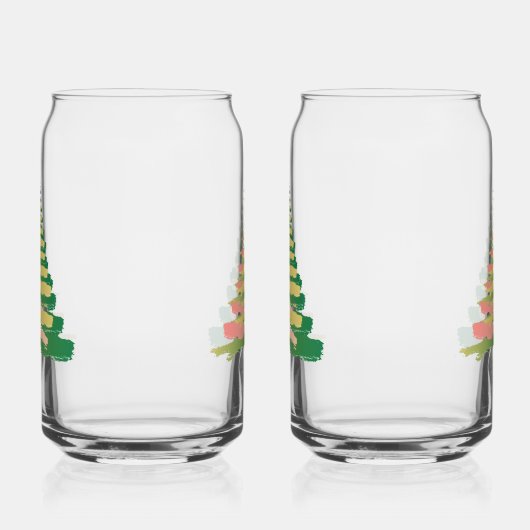 Minimalist Brushstroke Christmas Tree Blikvorm Glas (Rechts)