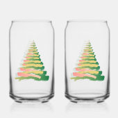 Minimalist Brushstroke Christmas Tree Blikvorm Glas (Achterkant)