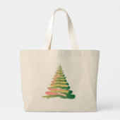 Minimalist Brushstroke Christmas Tree Grote Tote Bag (Achterkant)