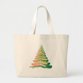 Minimalist Brushstroke Christmas Tree Grote Tote Bag
