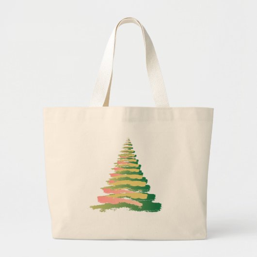 Minimalist Brushstroke Christmas Tree Grote Tote Bag (Voorkant)