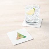 Minimalist Brushstroke Christmas Tree Kartonnen Onderzetters (Insitu)