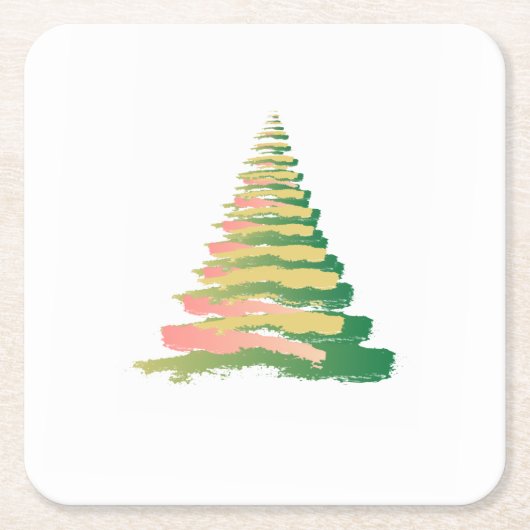 Minimalist Brushstroke Christmas Tree Kartonnen Onderzetters (Voorkant)