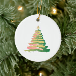 Minimalist Brushstroke Christmas Tree Keramisch Ornament