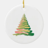 Minimalist Brushstroke Christmas Tree Keramisch Ornament (Achterkant)