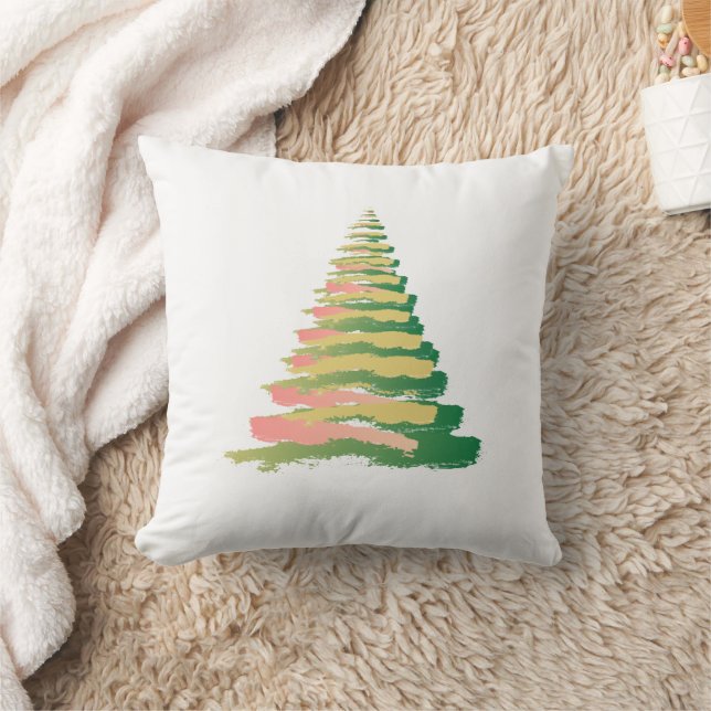 Minimalist Brushstroke Christmas Tree Kussen (Deken)