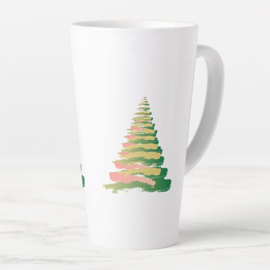 Minimalist Brushstroke Christmas Tree Latte Mok (Rechterhoek)