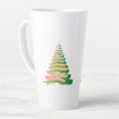 Minimalist Brushstroke Christmas Tree Latte Mok (Linkerhoek)