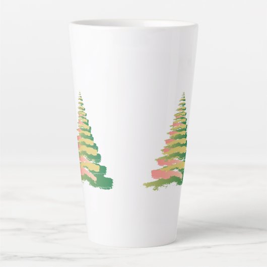 Minimalist Brushstroke Christmas Tree Latte Mok (Voorkant)