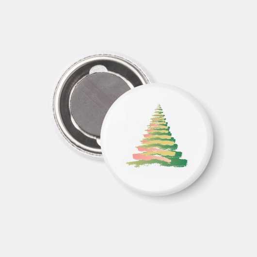 Minimalist Brushstroke Christmas Tree Magneet (Voorkant / Achterkant)