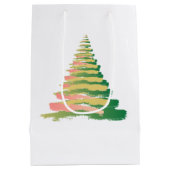 Minimalist Brushstroke Christmas Tree Medium Cadeauzakje (Achterkant)
