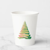 Minimalist Brushstroke Christmas Tree Papieren Bekers (Voorkant)