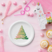 Minimalist Brushstroke Christmas Tree Papieren Bordje (Feest)