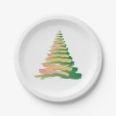 Minimalist Brushstroke Christmas Tree Papieren Bordje (Voorkant)