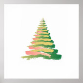 Minimalist Brushstroke Christmas Tree Poster (Voorkant)