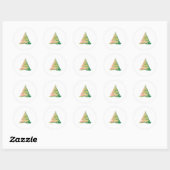 Minimalist Brushstroke Christmas Tree Ronde Sticker (Vel)