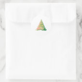 Minimalist Brushstroke Christmas Tree Ronde Sticker (Tas)