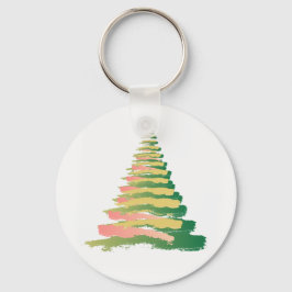 Minimalist Brushstroke Christmas Tree Sleutelhanger