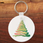 Minimalist Brushstroke Christmas Tree Sleutelhanger (Achterkant)