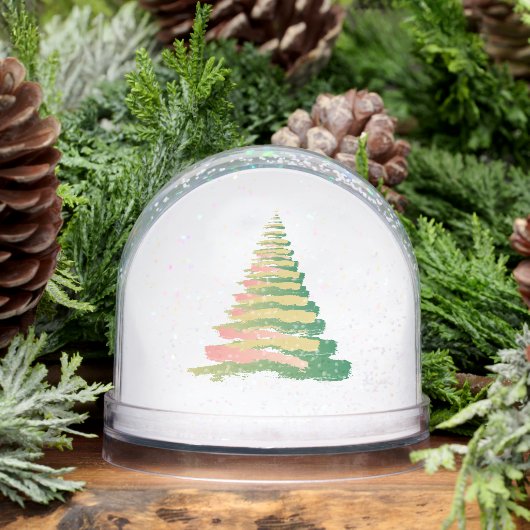 Minimalist Brushstroke Christmas Tree Sneeuwbol (Winter)